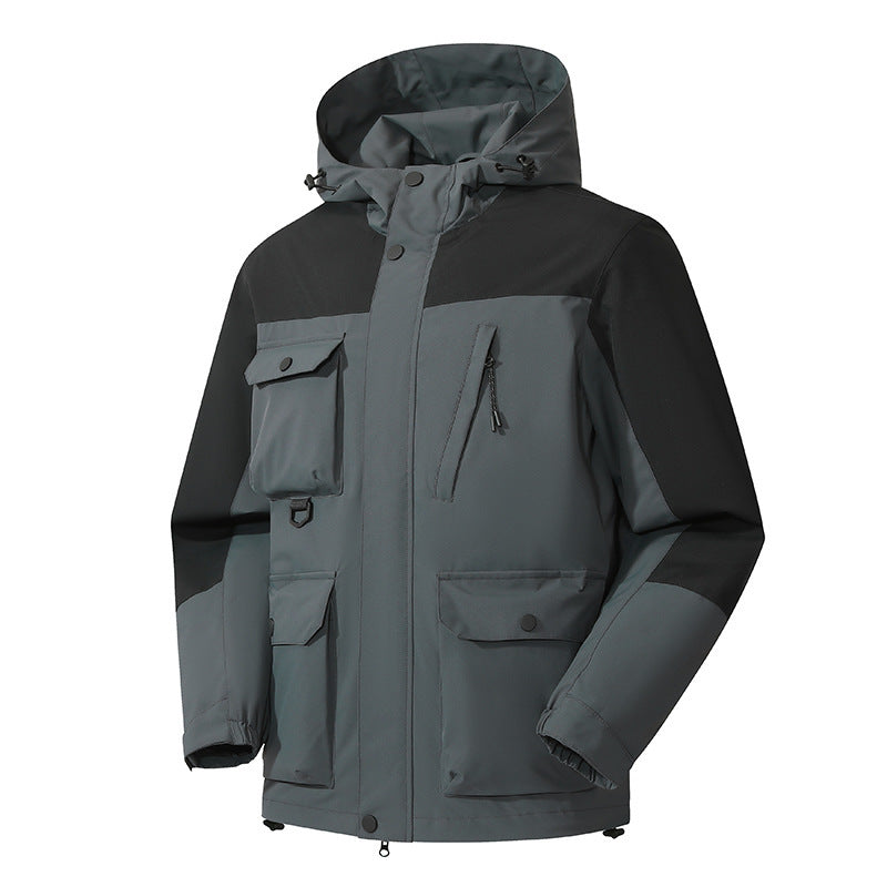 Herren technische Outdoorparka mit Kapuze, wasserabweisender Shell und Mehrfachtaschen Shop Nory
