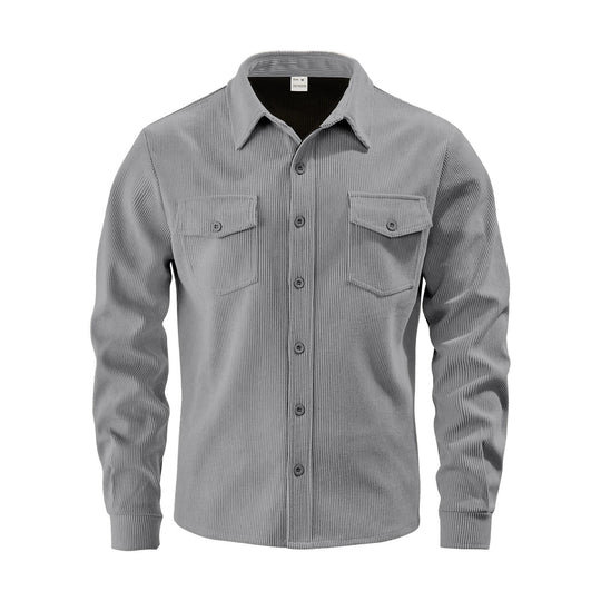 Herren Kordhemdjacke aus breitem Cord mit Pattentaschen und Hemdkragen Shop Nory