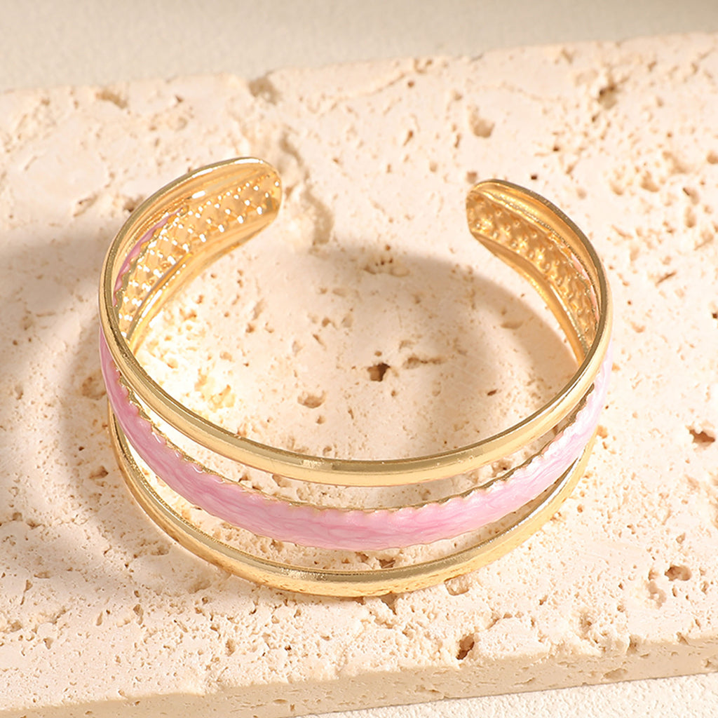 Damen Offener Armreif mit kunstvollem Reliefdesign Shop Nory