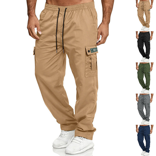 Herren Cargohose mit elastischem Bund, Kordelzug und Multifunktions-Taschen Shop Nory