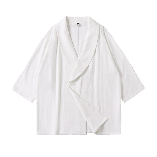 Unisex Oversize-Kimono-Jacke mit Schalkragen und Wickelverschluss Shop Nory