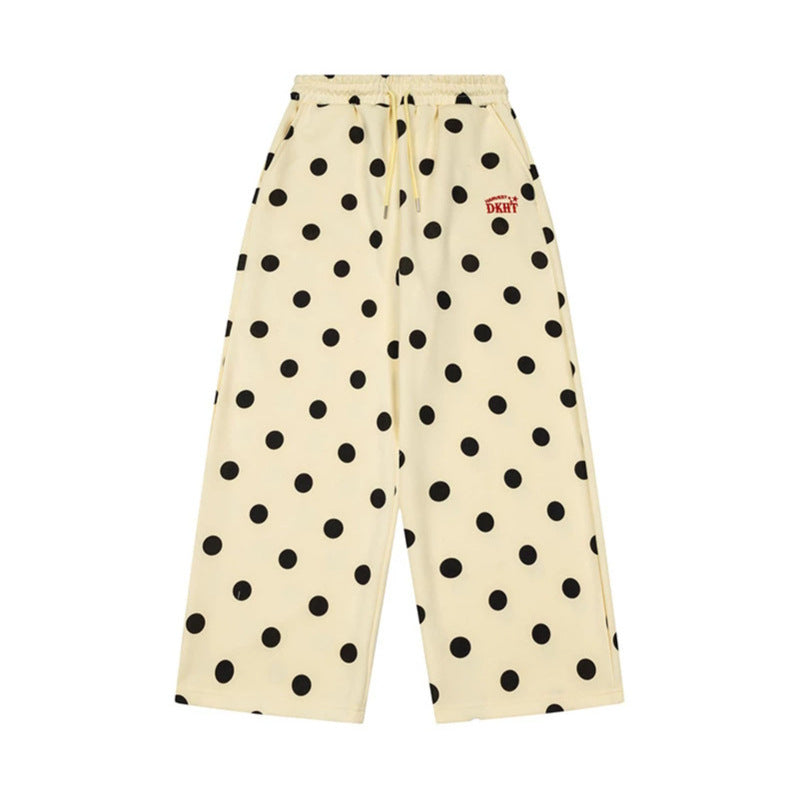 Damen Weite Culotte-Sweathose mit elastischem Komfortbund und Polka-Dot-Print Shop Nory
