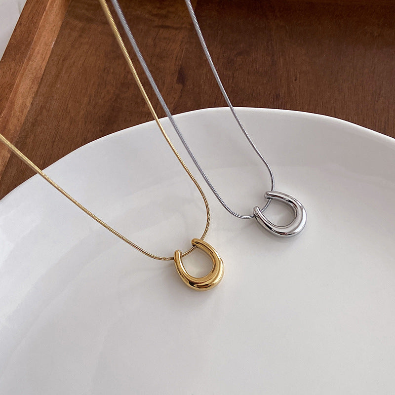 Damen Kontemporäre Minimalistische Hufeisen Anhänger Halskette Shop Nory