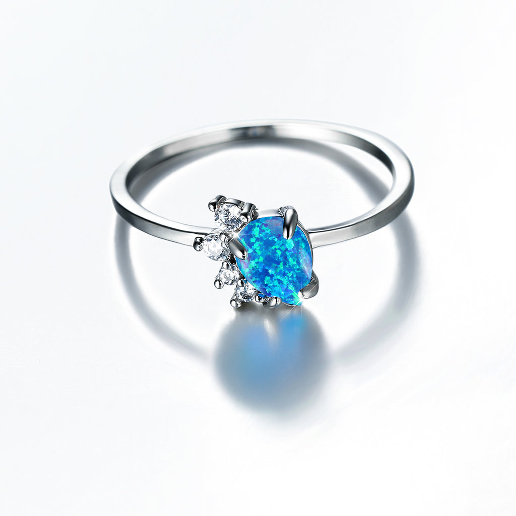 Damen Schmuckring mit funkelndem Opal und kristallinem Design Shop Nory