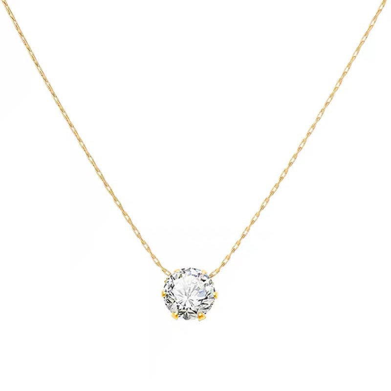 Damen Klassiker Solitaire Anhänger Halskette Shop Nory