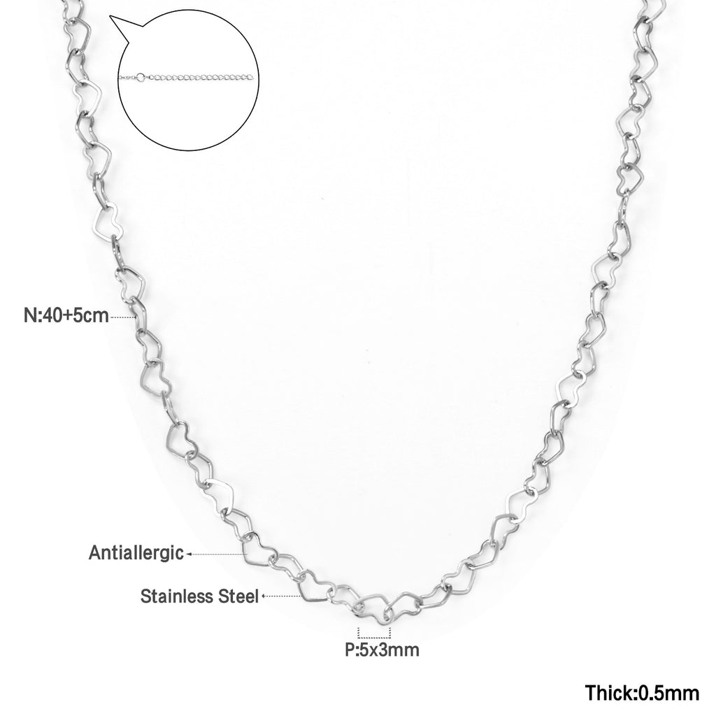 Damen Armband mit herzförmigen Gliederungen aus hochwertigem Edelstahl und goldplattierter Oberfläche Shop Nory