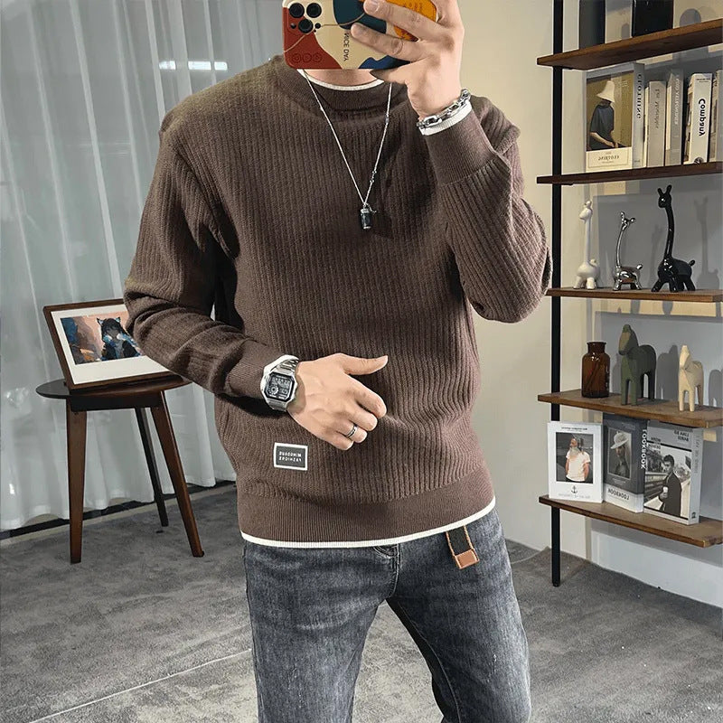 Herren Feinstrick-Ripppullover mit Rundhalsausschnitt und legerer Oversize-Passform Shop Nory