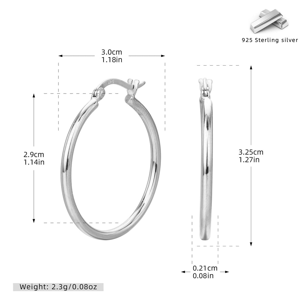 Damen Creolen im eleganten, minimalistischen Design aus 925 Sterling Silber Shop Nory