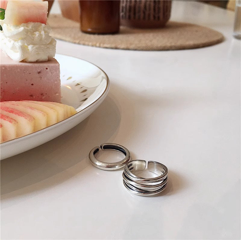 Damen Zierlicher Silberring mit Perlen-Design Shop Nory