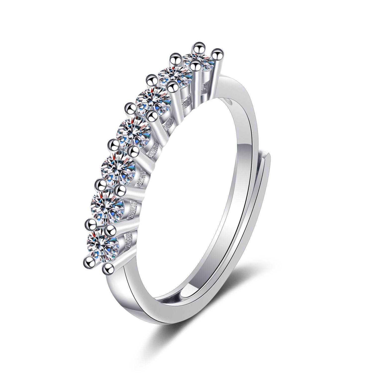 Damen eleganter Ring mit funkelndem Solitär und verspieltem Zirkonia-Besatz Shop Nory