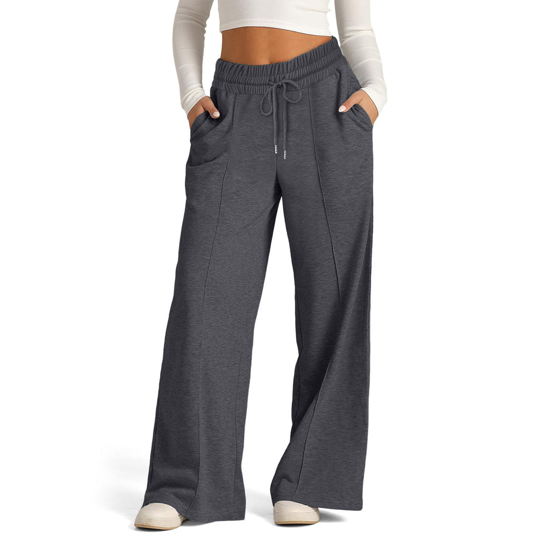 Damen nan weite High‑Waist Palazzo-Loungehose mit elastischem Komfortbund und Kordelzug Shop Nory
