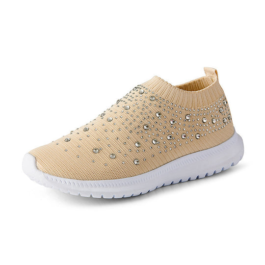 Damen Elastischer Sock-Sneaker mit Strass‑Nieten, atmungsaktivem Strickschaft und dämpfender Komfortsohle Shop Nory