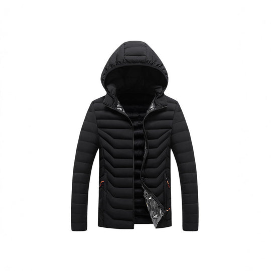 Herren Ultraleichte gesteppte Kapuzenjacke mit Chevron-Steppung, winddichter Außenlage und Thermofutter Shop Nory