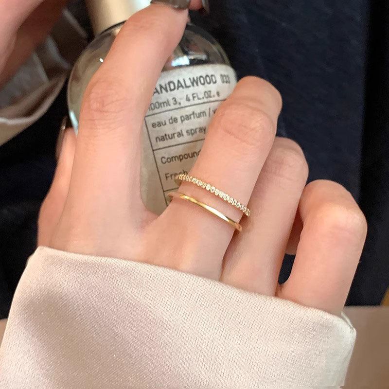 Damen Offener Ring mit funkelndem Zirkonia-Akzent Shop Nory