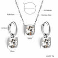 Damen zartes Schmuckset mit rundem Zirkonia-Anhänger und Edelstahlohrringen Shop Nory
