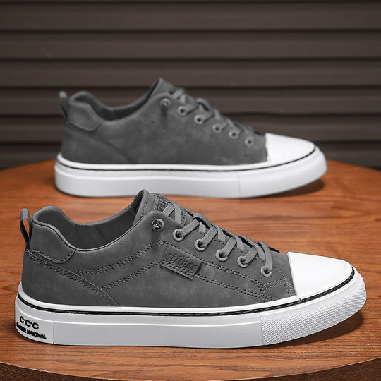Herren klassische Low-Top Sneaker im Canvas-Look mit verstärkter Zehenkappe und gepolstertem Komfortfußbett Shop Nory