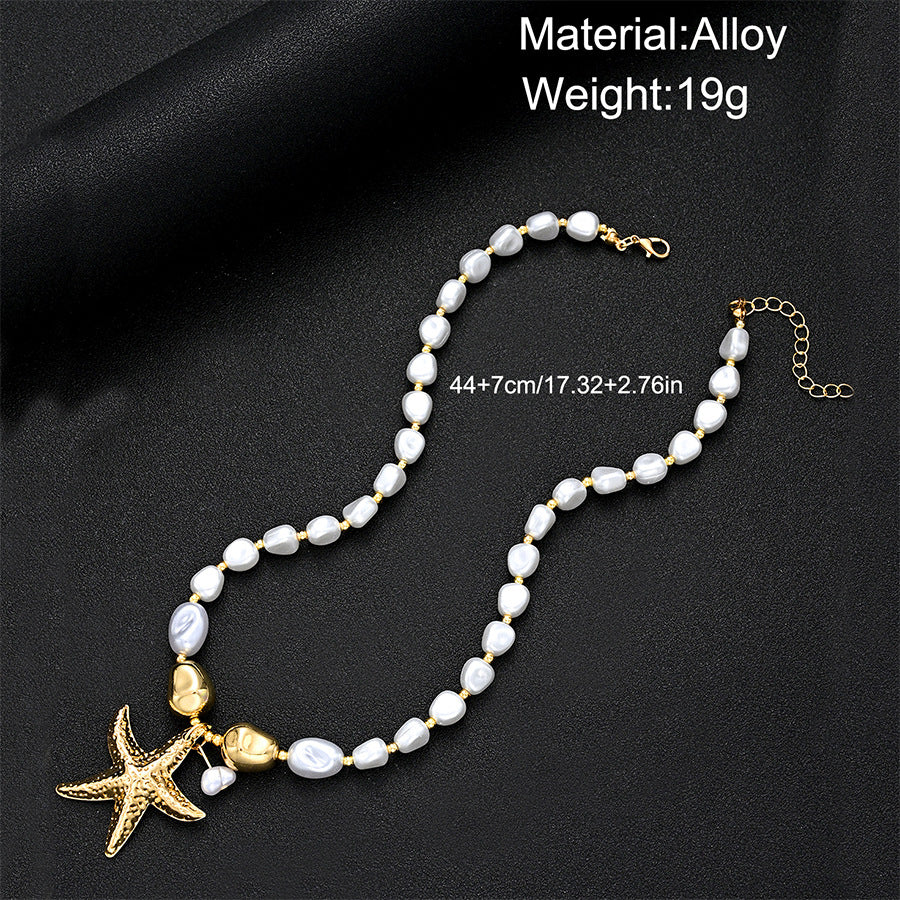 Damen Halskette mit eleganten Perlen und maritimen Anhängern Shop Nory
