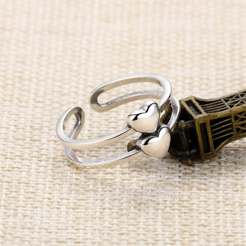 Damen Offener Ring mit Herzdesign Shop Nory