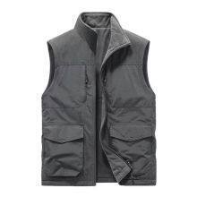 Herren robuste Canvas-Utility-Weste mit multifunktionalen Außentaschen und hohem Stehkragen Shop Nory