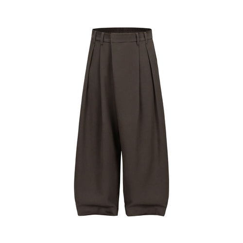 Damen Weite Plissee-Hose mit hoher Taille und elastischem Rückbund Shop Nory