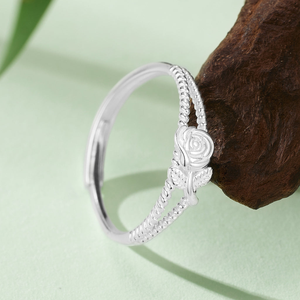 Damen filigraner Ring mit floralem Rosen-Design Shop Nory