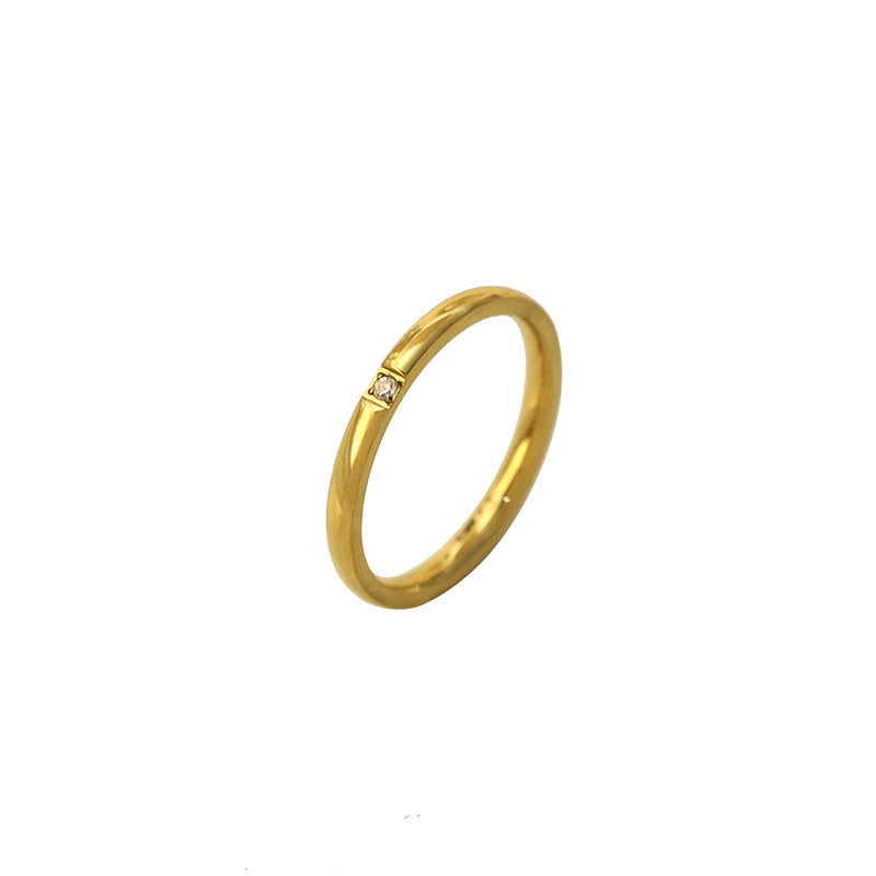 Damen Zierlicher Goldring mit funkelndem Stein Shop Nory