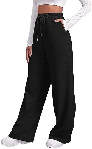 Damen nan weite High‑Waist Palazzo-Loungehose mit elastischem Komfortbund, Kordelzug und seitlichen Eingrifftaschen Shop Nory
