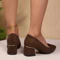 Damen dezente Pumps mit goldenem Akzent