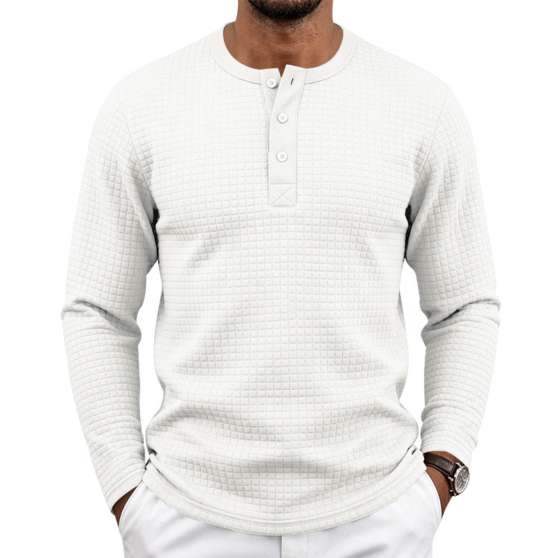 Herren Strukturiertes Waffel-Thermalshirt mit Henley-Knopfleiste und gerundetem Saum Shop Nory
