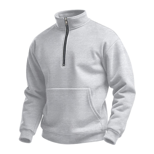 Herren nan Zip-Hoodie mit halbem Reißverschluss Stehkragen und Kängurutasche Shop Nory