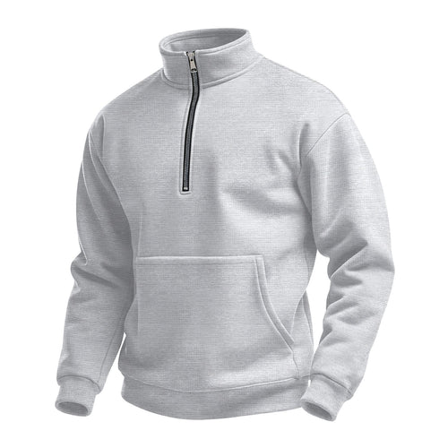 Herren nan Zip-Hoodie mit halbem Reißverschluss Stehkragen und Kängurutasche Shop Nory
