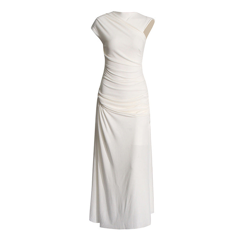 Damen Maxikleid mit innovativem Wickeldesign und eleganter Drapierung