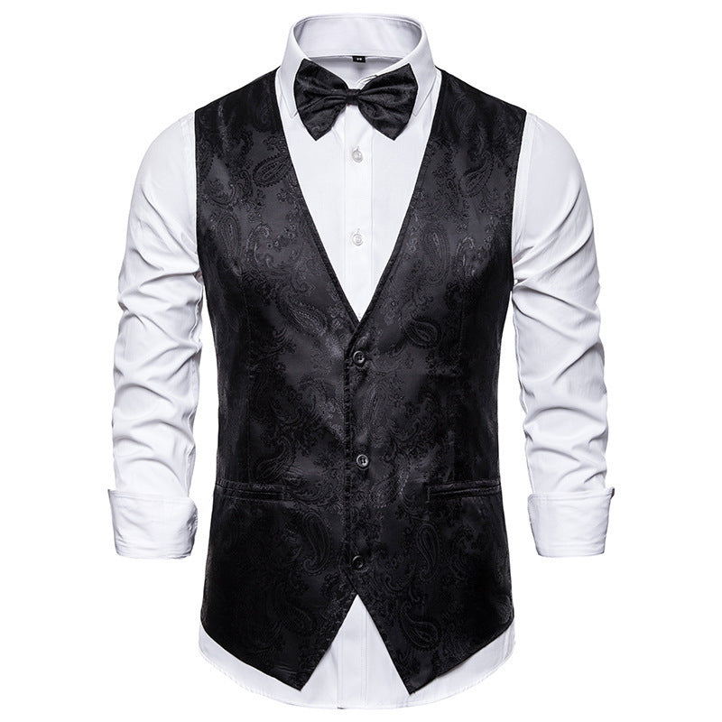 Herren elegante Anzugweste mit feinem Paisleymuster