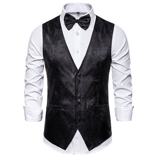 Herren elegante Anzugweste mit feinem Paisleymuster
