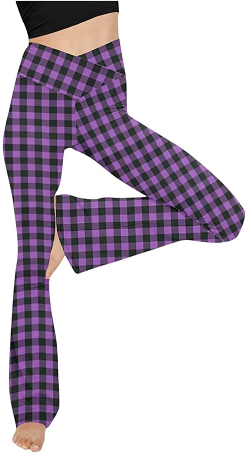 Damen Bootcut Yoga-Hose aus elastischem Material mit hohem Bund Shopnory