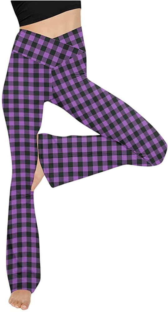 Damen Bootcut Yoga-Hose aus elastischem Material mit hohem Bund Shopnory
