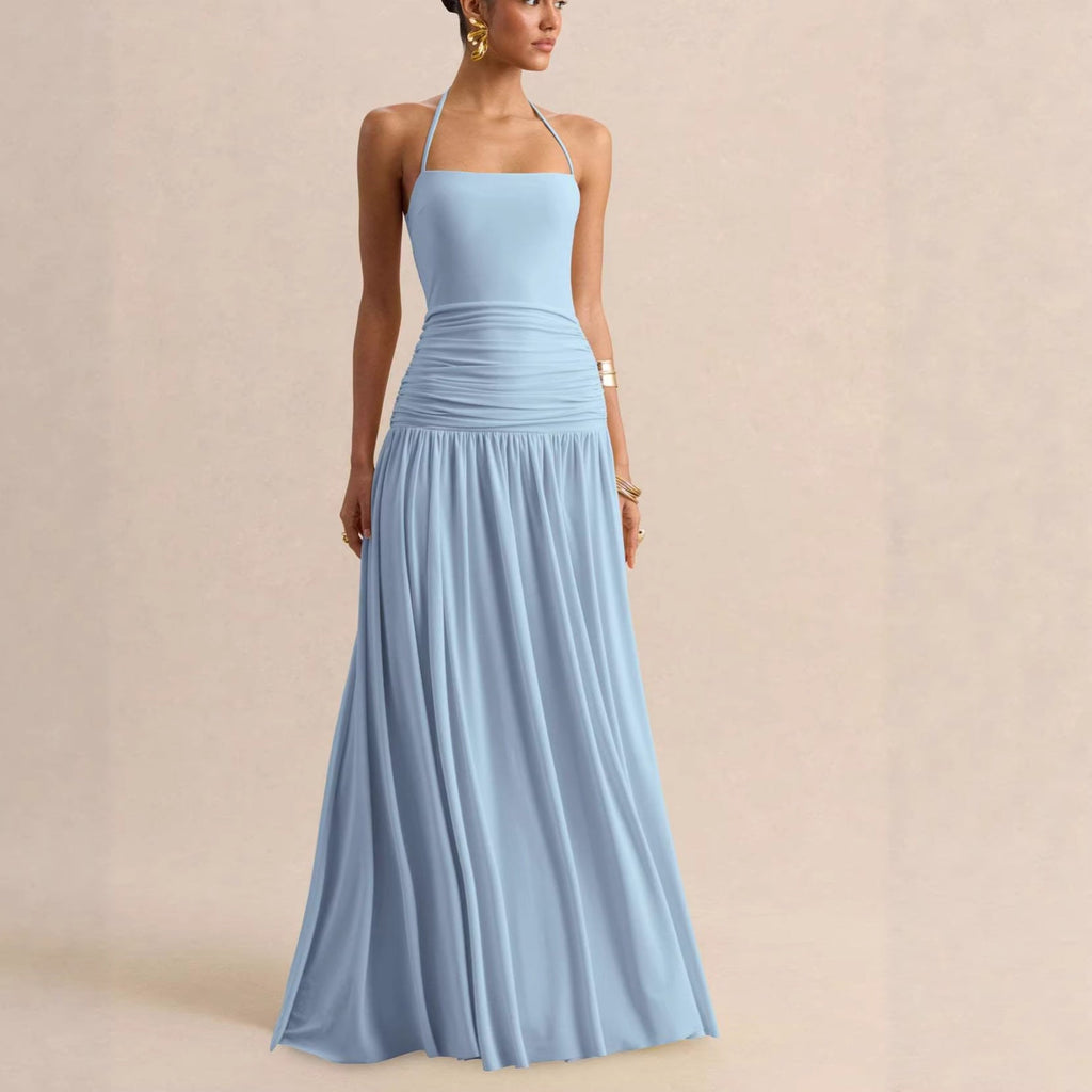 Damen Elegantes Maxikleid mit rüschiertem Oberteil und zarter Silhouette Shopnory