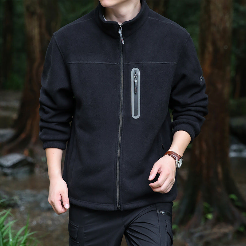 Herren Atmungsaktive Microfleecejacke mit wasserabweisender Brustreißverschluss-Leiste und Stehkragen Shop Nory