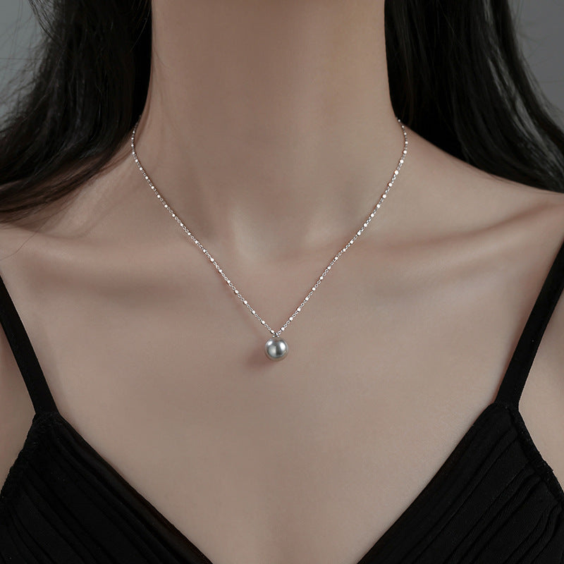 Damen elegante Halskette mit zeitlosem Perlenanhänger und feinem Kettendesign Shop Nory