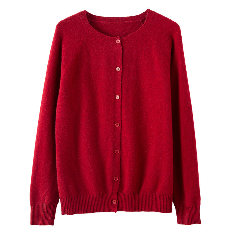 Damen Kurzgeschnittener Feinstrick-Cardigan mit Rundhalsausschnitt und kastiger Passform Shop Nory