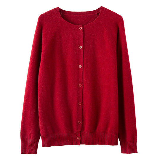 Damen Kurzgeschnittener Feinstrick-Cardigan mit Rundhalsausschnitt und kastiger Passform Shop Nory