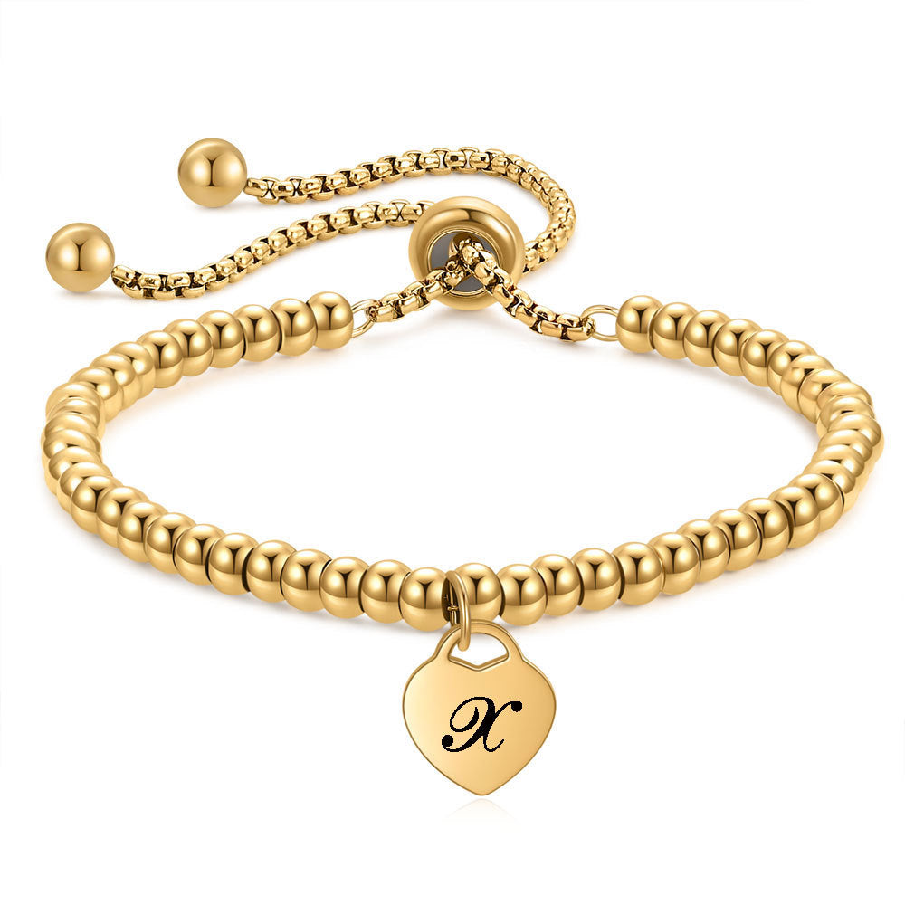 Damen Armband mit personalisierbarem Herzanhänger und flexibler Kettenstruktur Shop Nory