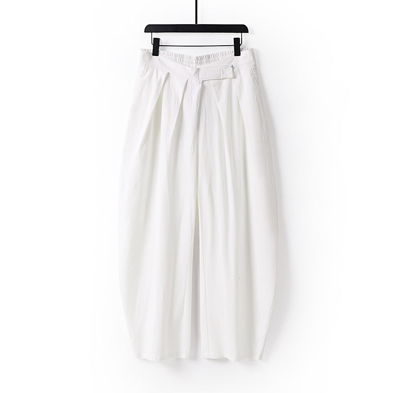 Damen Hochgeschnittene Culotte-Hose mit Bundfalten und elastischem Taillenbund Shop Nory