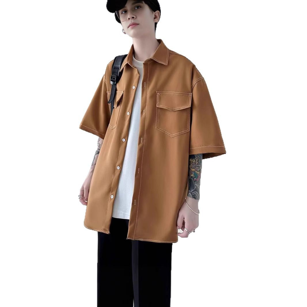 Herren Modisches Oversized Kurzarm-Hemd Shop Nory