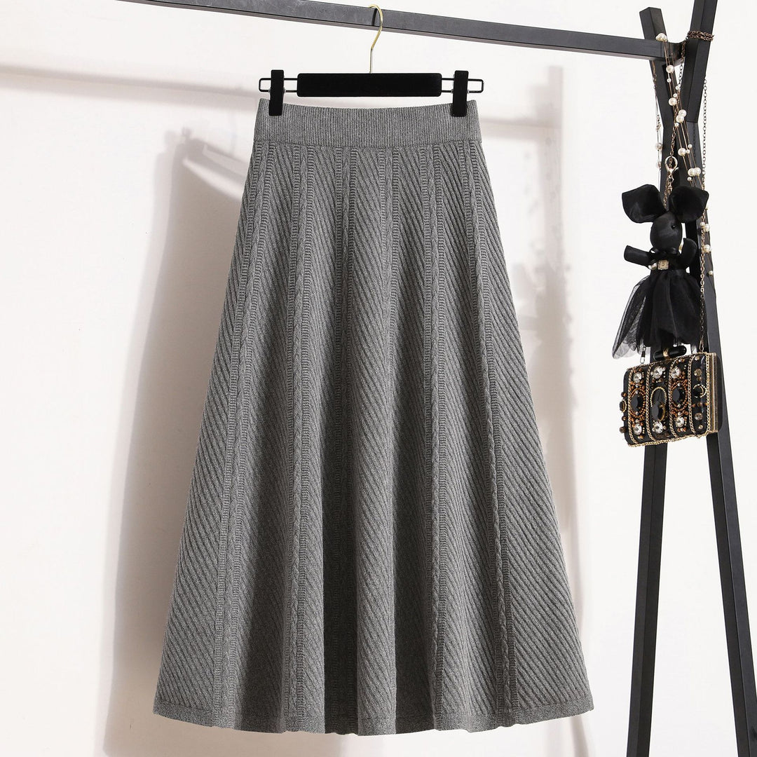 Damen Eleganter, schwingender Strickrock Shop Nory