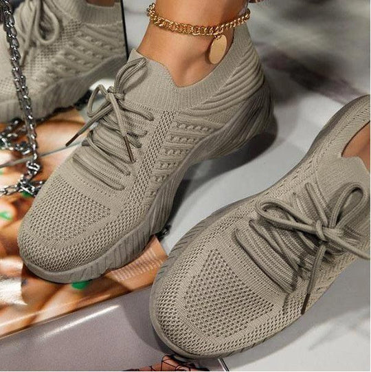 Damen Atmungsaktive Strick-Sneaker mit elastischem Schaft und rutschfester Profilsohle Shop Nory
