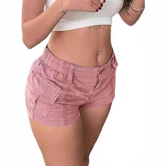 Damen Cargo-Shorts mit praktischen Taschen und elastischem Bund