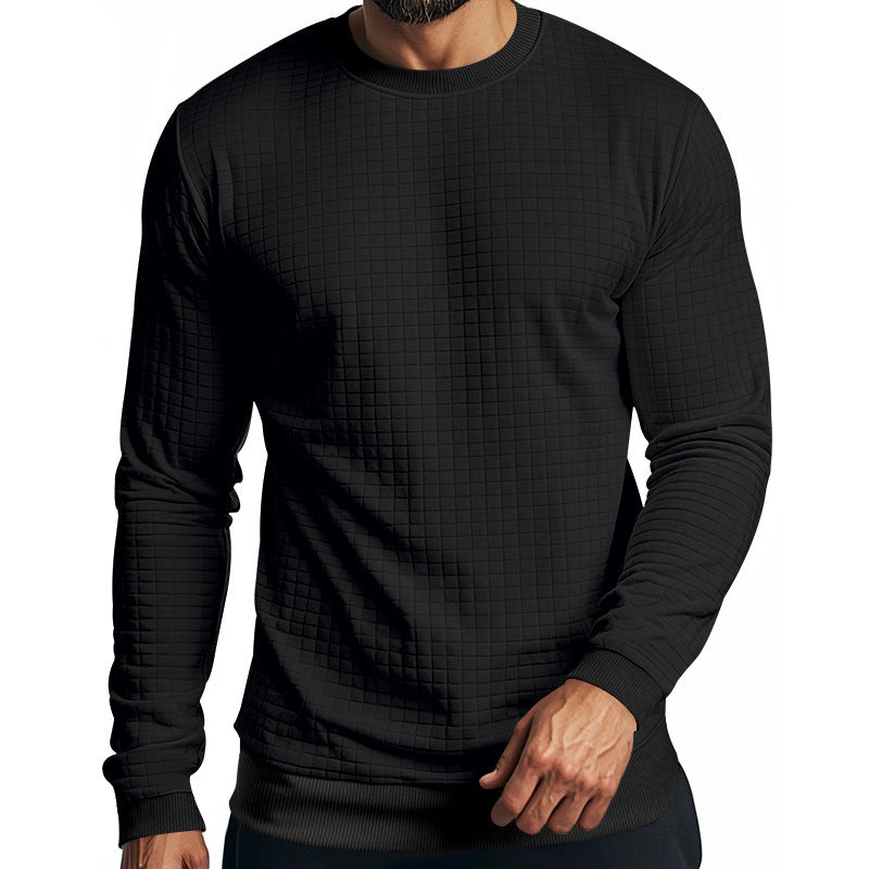 Herren Langarm-Sweatshirt mit strukturiertem Design und elastischen Bündchen Shopnory