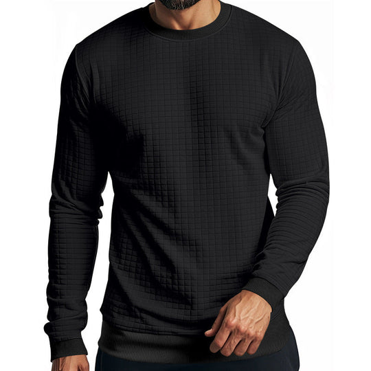 Herren Langarm-Sweatshirt mit strukturiertem Design und elastischen Bündchen Shopnory