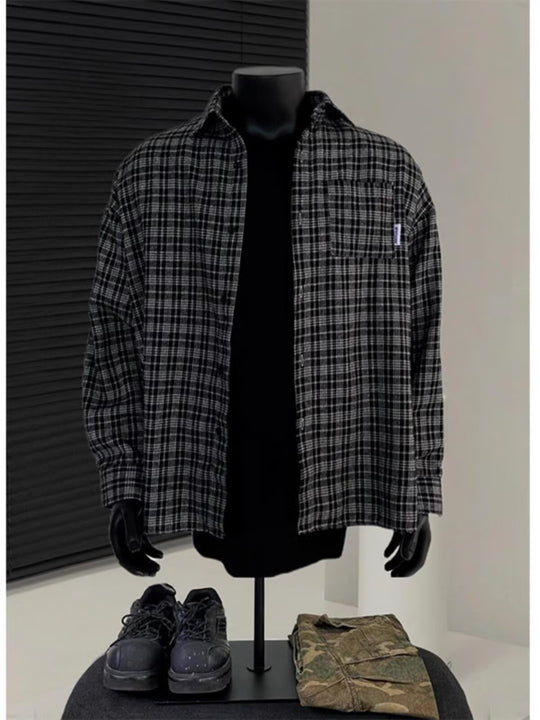 Herren Lässiges Karomusterlangarmhemd Shop Nory